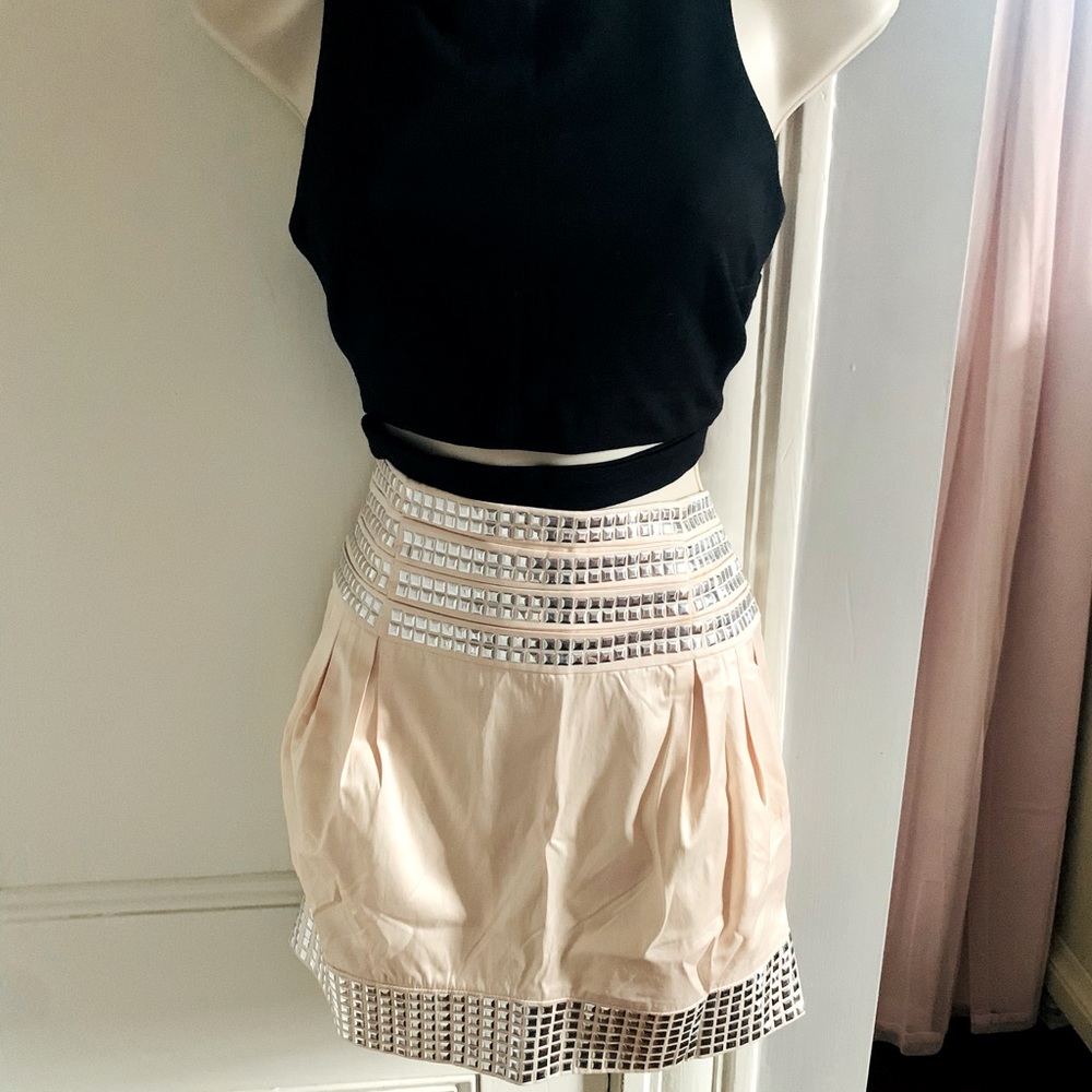 Satin shirt with silver studs